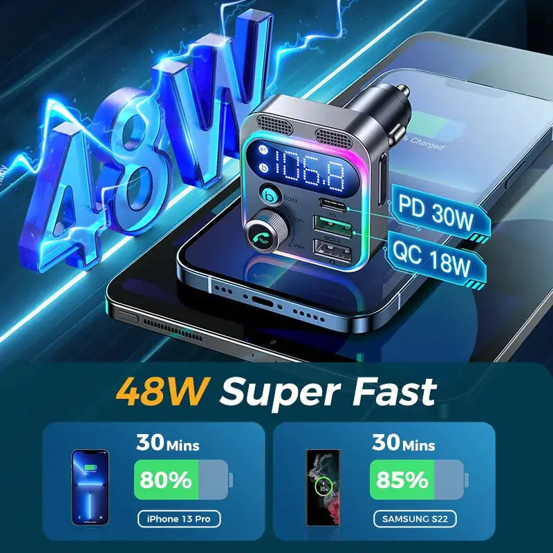 Adaptateur de chargeur pour émetteur FM Bluetooth