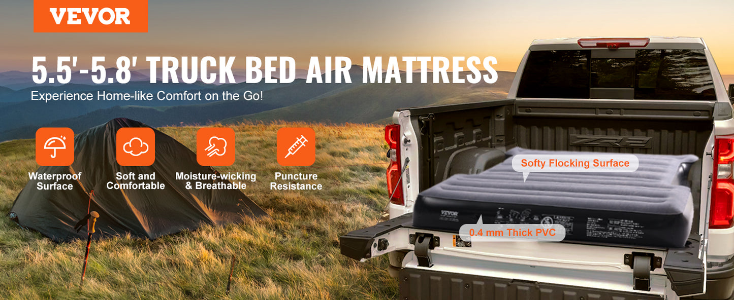 Matelas pneumatique pour camion VEVOR de 1,6 à 1,75 m pour camping-car