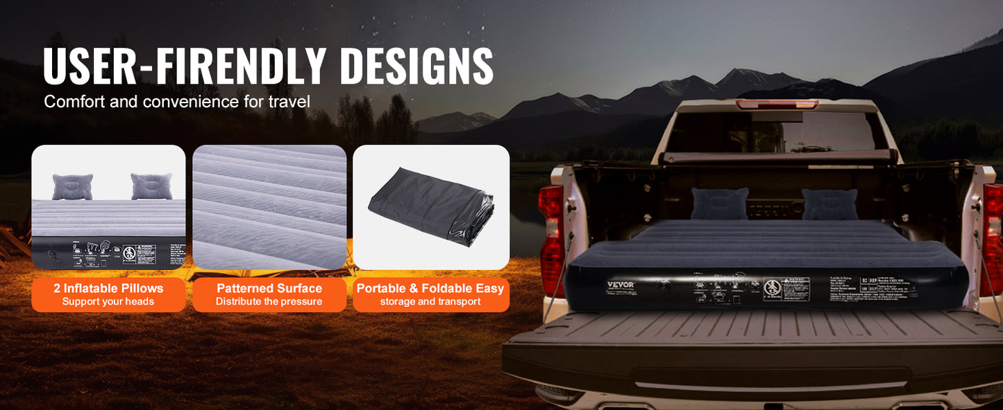 Matelas pneumatique pour camion VEVOR de 1,6 à 1,75 m pour camping-car