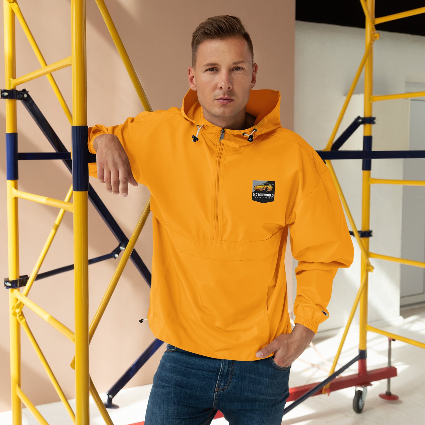 MotorWorld Marketplace VIP Embroidered Champion Packable Jacket Gold – Car Accessories | MotorWorld Marketplace