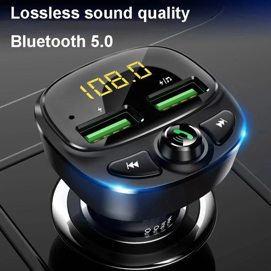 Transmisor FM Bluetooth con cargador USB dual 5.0