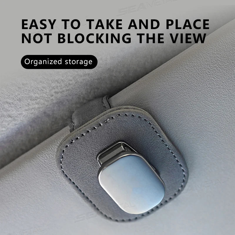 SEAMETAL Suede Car Glasses Holder Clip, Matte Metal, Stable – Car Accessories | MotorWorld Marketplace