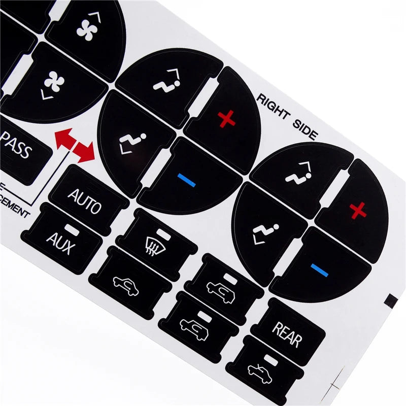 AC Control Button Repair Decals for GMC Chevy Buick Trucks