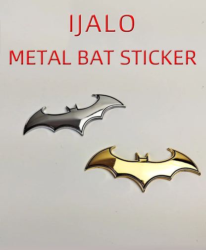 Emblème 3D BAT en métal chromé – Accessoire de style automobile professionnel