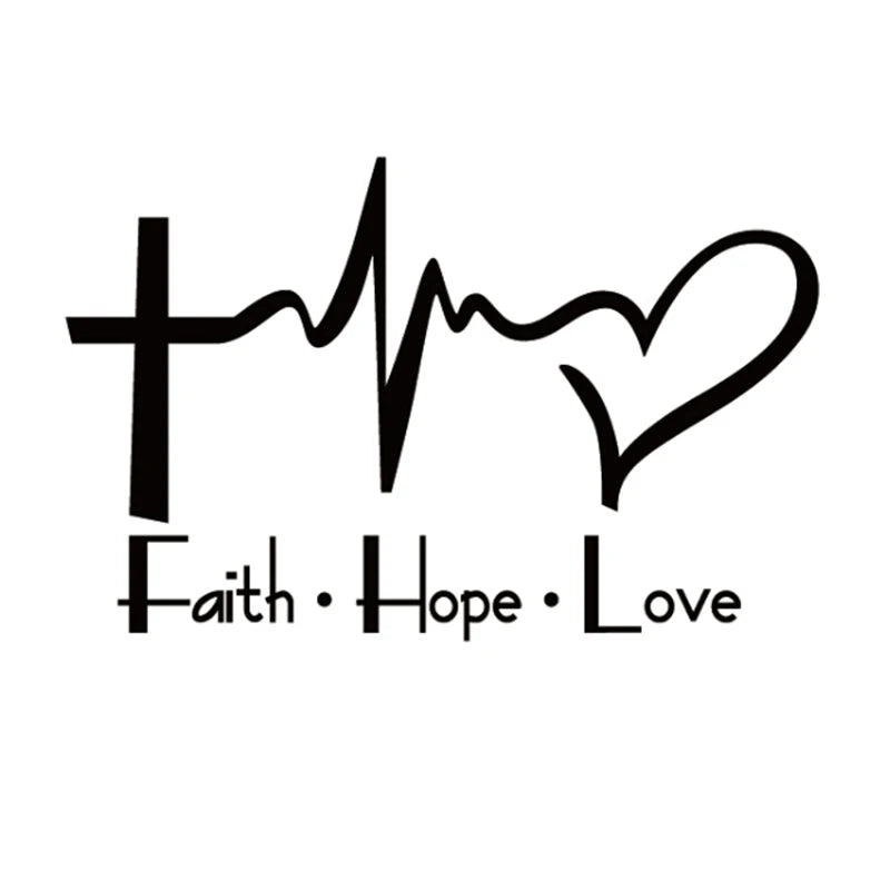 Faith Hope Love Vinyl Car Sticker – Christian Auto Decal
