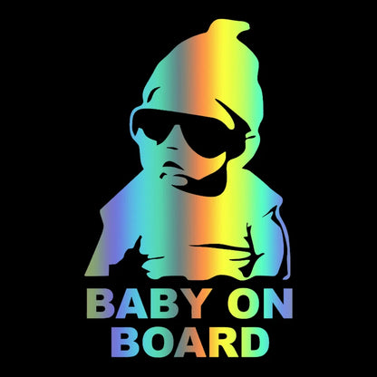 Die-Cut BABY ON BOARD Decal Kid w/Glasses Waterproof 41238 41238-Laser 9x15cm – Car Accessories | MotorWorld Marketplace