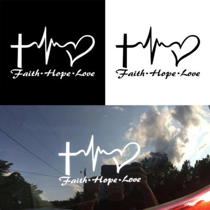 Faith Hope Love Vinyl Car Sticker – Christian Auto Decal