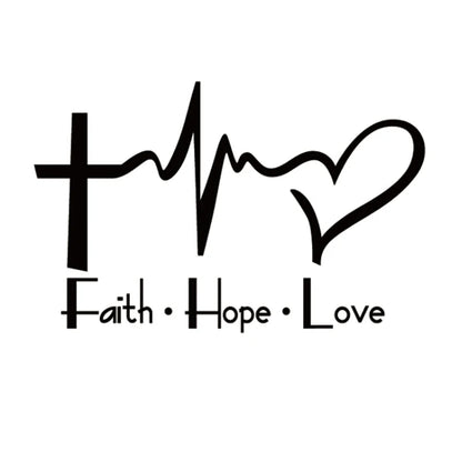 Faith Hope Love Vinyl Car Sticker – Christian Auto Decal