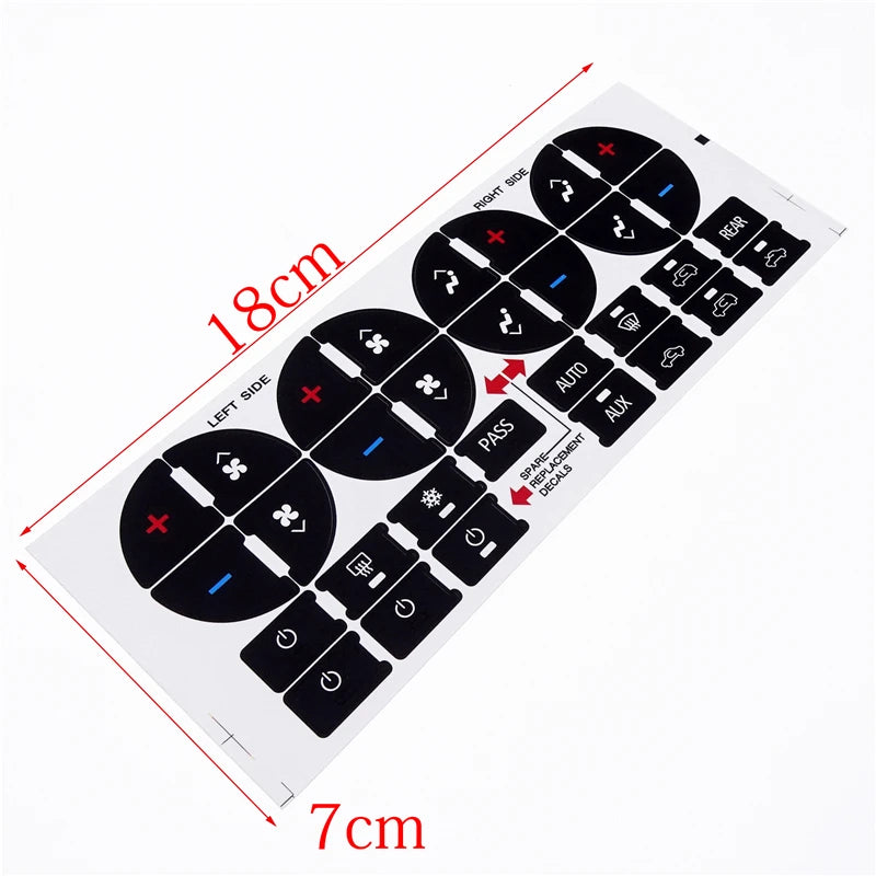 AC Control Button Repair Decals for GMC Chevy Buick Trucks