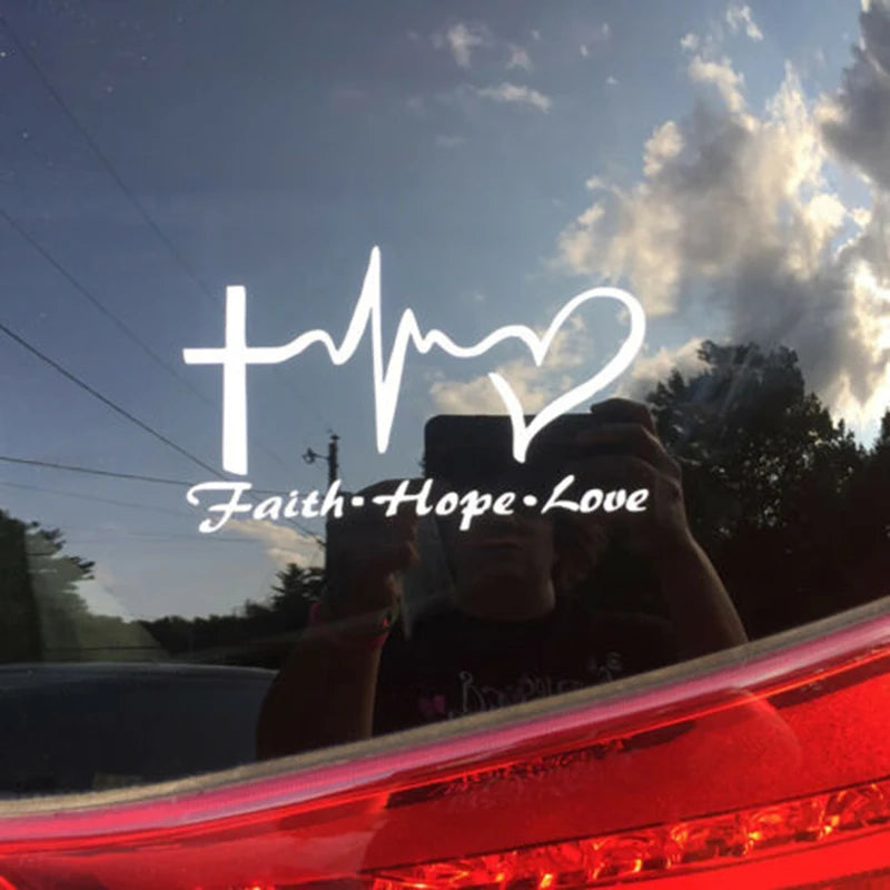 Faith Hope Love Vinyl Car Sticker – Christian Auto Decal