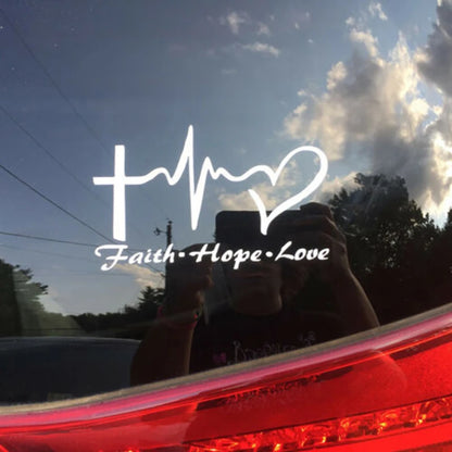 Faith Hope Love Vinyl Car Sticker – Christian Auto Decal