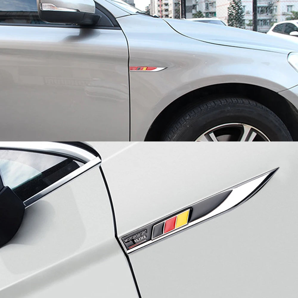 2x 3D Metal Germany Flag Fender Badge for BMW Audi Mercedes-Benz – Car Accessories | MotorWorld Marketplace