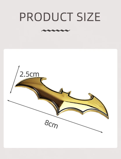 Emblème 3D BAT en métal chromé – Accessoire de style automobile professionnel