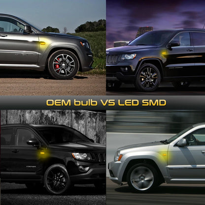 Feux de position latéraux dynamiques à LED fumés pour Jeep, Dodge, Chrysler