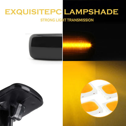 Feux de position latéraux dynamiques à LED fumés pour Jeep, Dodge, Chrysler