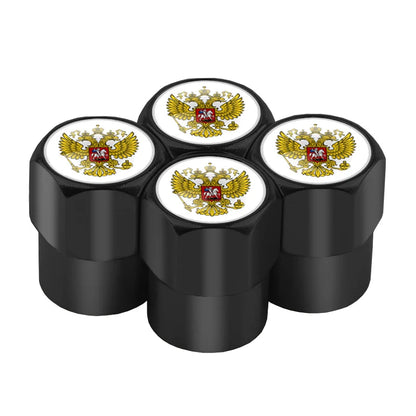 Universal 4PCS Russian Flag Aluminum Valve Caps Fit