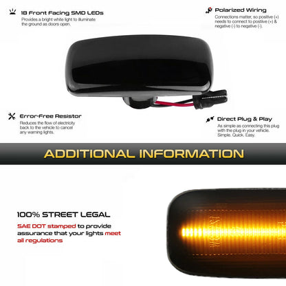Feux de position latéraux dynamiques à LED fumés pour Jeep, Dodge, Chrysler