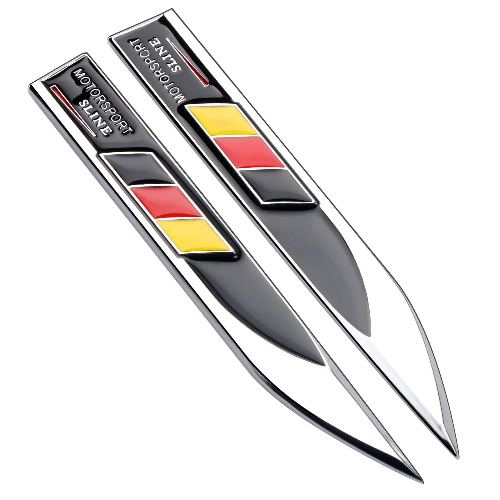 2x 3D Metal Germany Flag Fender Badge for BMW Audi Mercedes-Benz German Black – Car Accessories | MotorWorld Marketplace