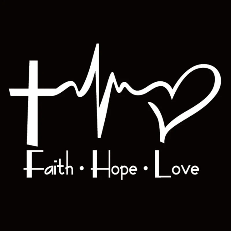Faith Hope Love Vinyl Car Sticker – Christian Auto Decal