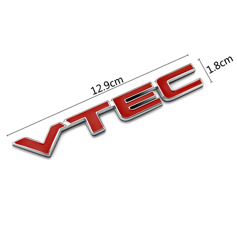3D Red VTEC Metal Emblem Badge for Honda