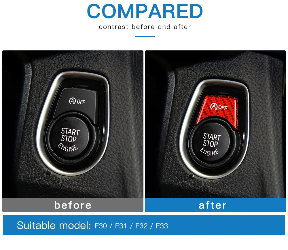 BMW 3/4 Series Carbon Fiber Start Stop Button Trim Sticker – Car Accessories | MotorWorld Marketplace