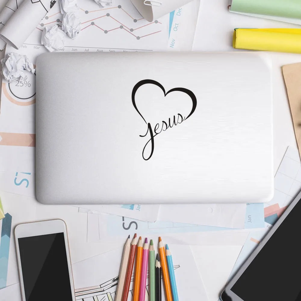 Reflective Jesus Heart Sticker – Premium Christian Auto Decal