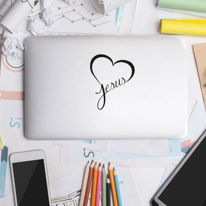 Reflective Jesus Heart Sticker – Premium Christian Auto Decal