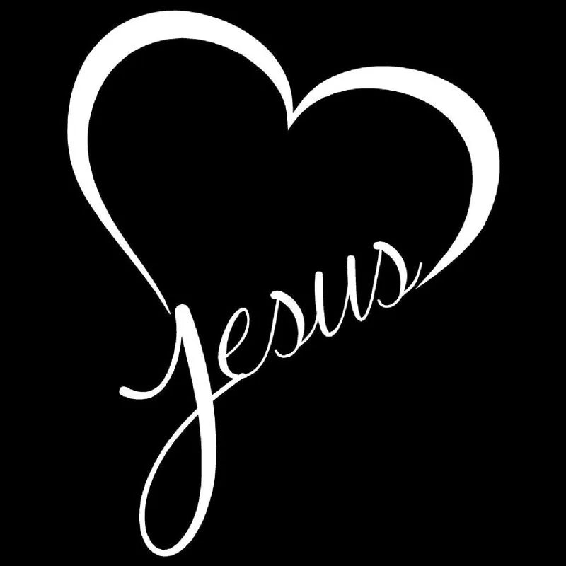 Reflective Jesus Heart Sticker – Premium Christian Auto Decal