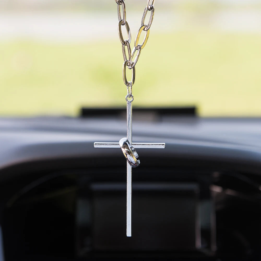 Jesus Crucifix Cross Car Pendant Rearview Charm Decor