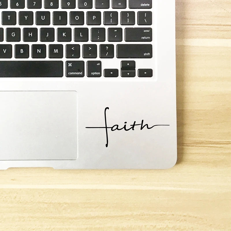 Faith Cross Vinyl Decal – Car Window & Laptop Christian Decor