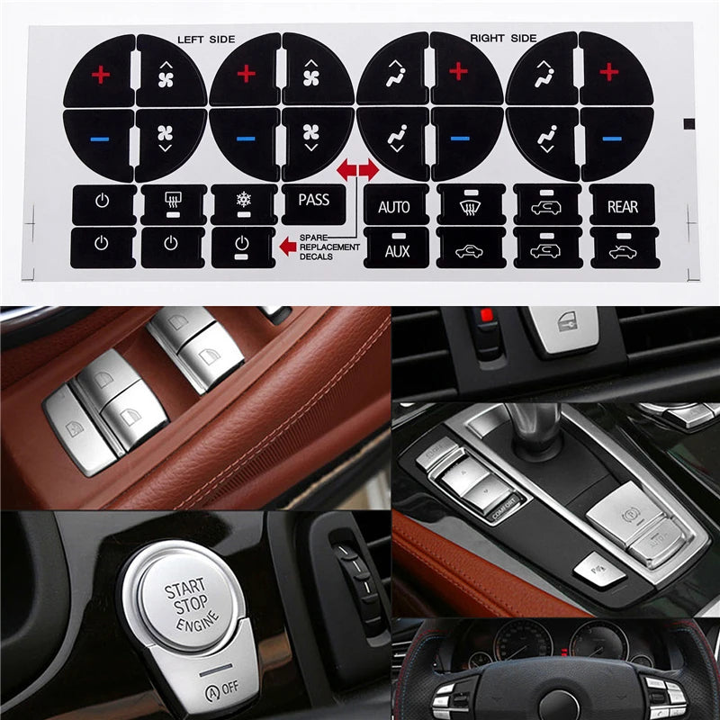 AC Control Button Repair Decals for GMC Chevy Buick Trucks