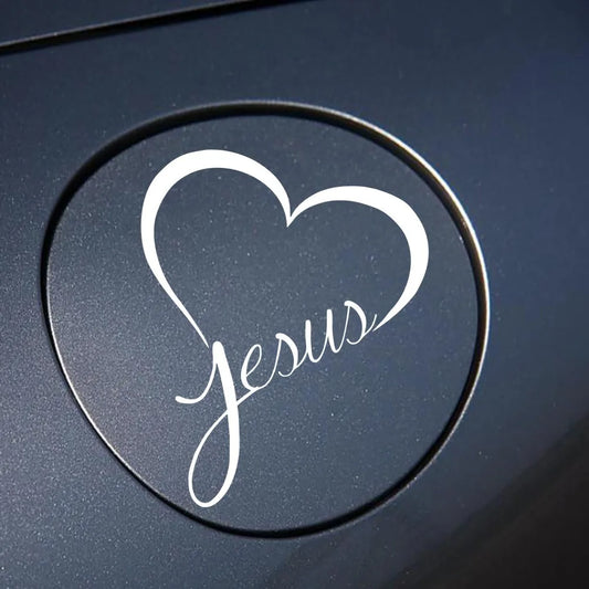 Reflective Jesus Heart Sticker – Premium Christian Auto Decal