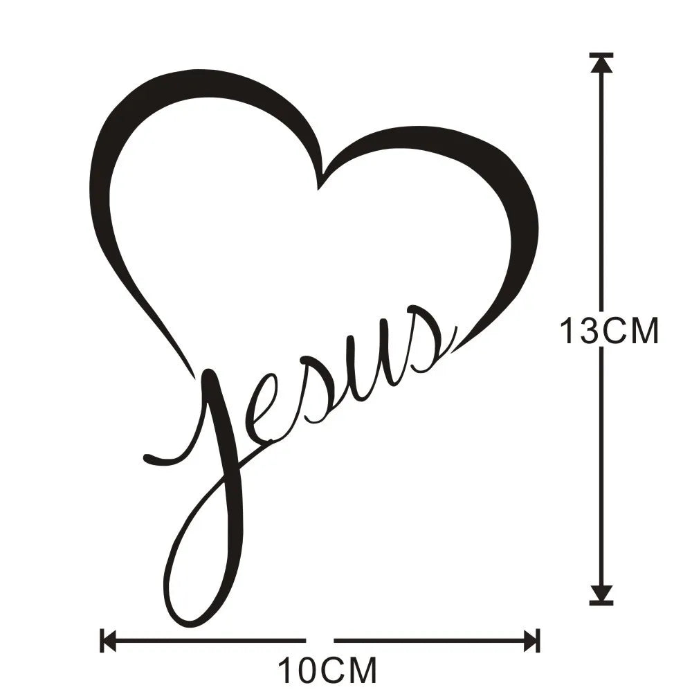 Reflective Jesus Heart Sticker – Premium Christian Auto Decal