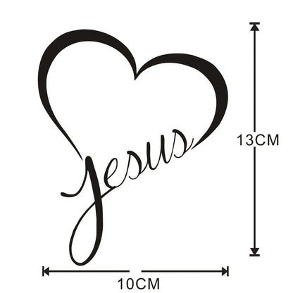 Reflective Jesus Heart Sticker – Premium Christian Auto Decal
