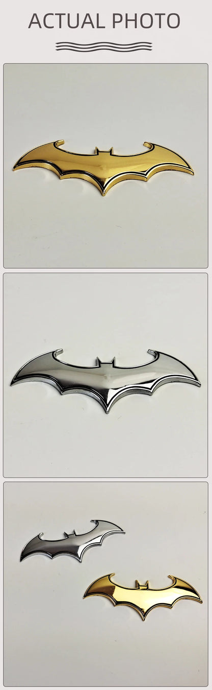 Emblème 3D BAT en métal chromé – Accessoire de style automobile professionnel