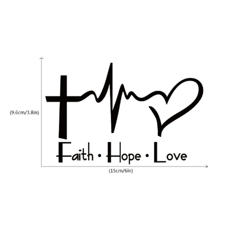 Faith Hope Love Vinyl Car Sticker – Christian Auto Decal