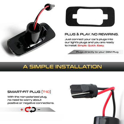 Feux de position latéraux dynamiques à LED fumés pour Jeep, Dodge, Chrysler