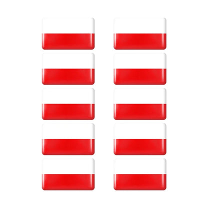 10pcs Epoxy Flag Badge Decals UAE, NL, RU, BR, IT, TH
