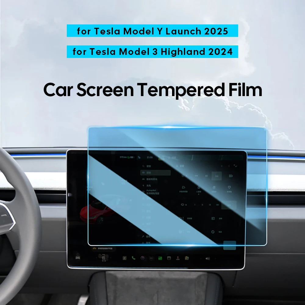 Tesla Model Y 2025 & Model 3 2024 Tempered Glass Protectors