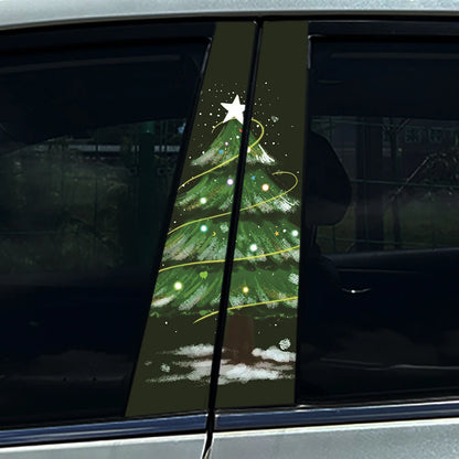 Christmas Tree B-Pillar Decal | Scratch Cover, Waterproof