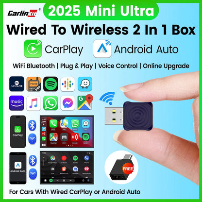 CarlinKit 5.0 Mini Adapter Wireless CarPlay & Android Auto