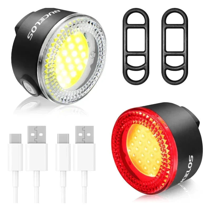 BUCKLOS LED Bike Light Set, Rechargeable COB Front & Rear M1-PAIR-400mAh – Car Accessories | MotorWorld Marketplace