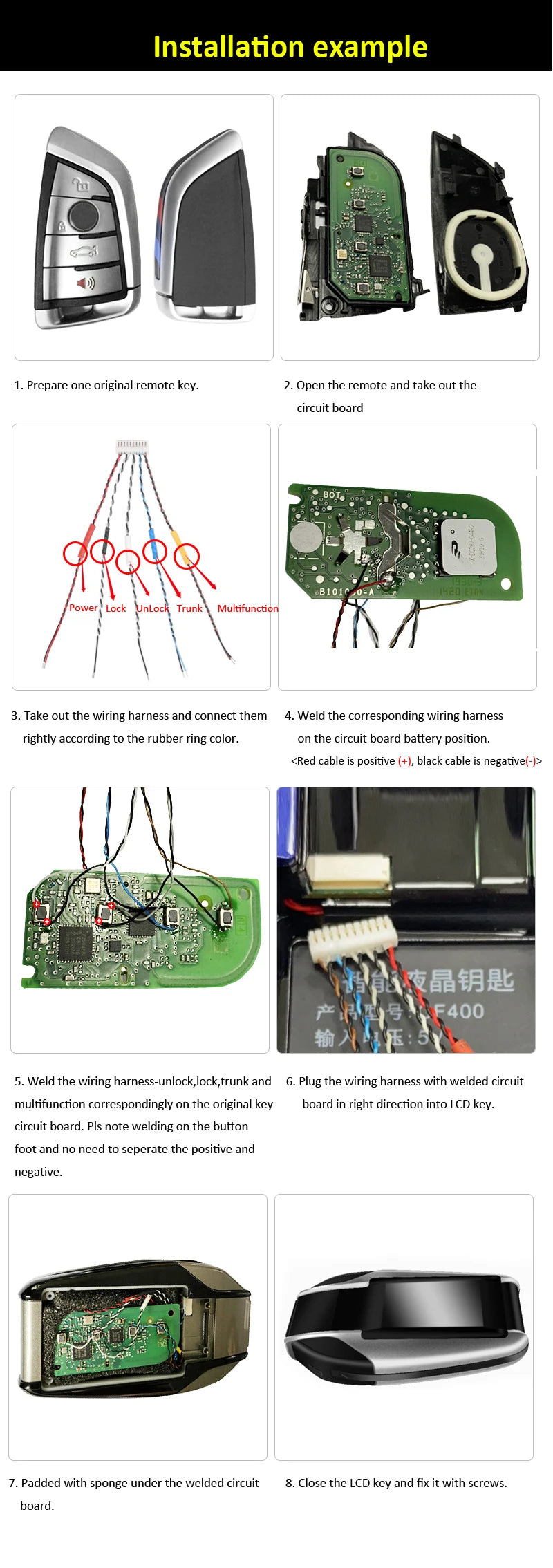 Clé intelligente universelle LCD B-One pour BMW, Benz, Audi et plus