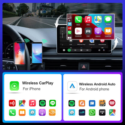 EKIY Mini CarPlay sans fil pour Toyota, Mazda, Nissan et plus encore - iOS15 et Bluetooth