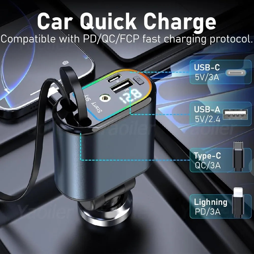 Starlight 120W 4-in-1 Retractable USB-C Car Charger, Pro-Grade – Car Accessories | MotorWorld Marketplace