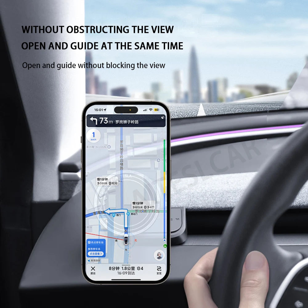 Magnetic Phone Mount for Tesla Y/3 2024-25, ABS, Rotatable – Car Accessories | MotorWorld Marketplace