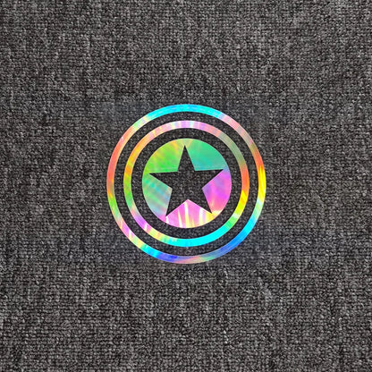 Reflective American Captain Shield Sticker – Auto & Moto Decor Laser Silvery B – Car Accessories | MotorWorld Marketplace