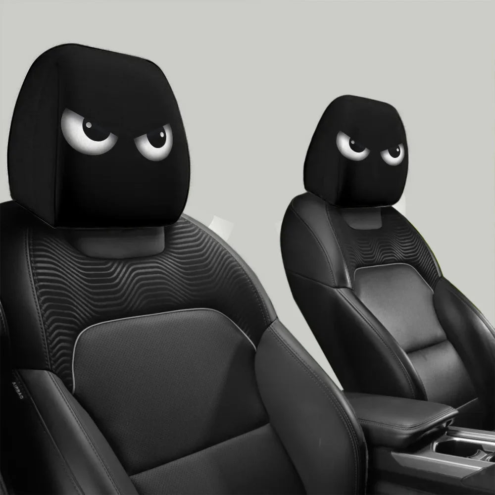 2PCS Cartoon Eyes Headrest Covers – Festive Car Interior Decor – Car Accessories | MotorWorld Marketplace