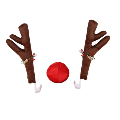 Christmas Car Antlers Kit w/ Red Nose & Tail – Festive Upgrade