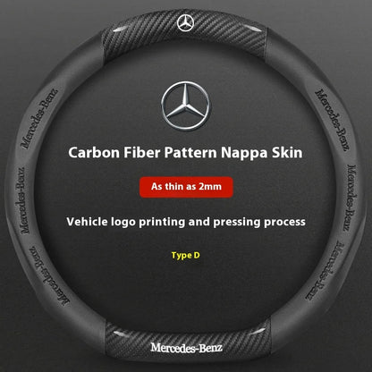 Mercedes-Benz Carbon Fiber Leather Steering Wheel Cover AntiSlip
